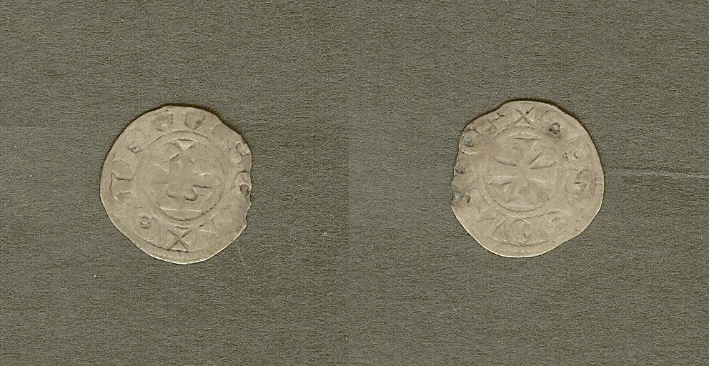 Counts of Gien, Rudolphe II denier 1120-1180 aVF